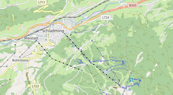 Mountainbike-Hotel auf Karte