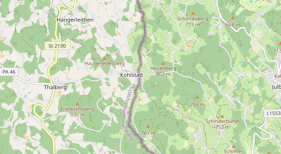 Mountainbike-Hotel auf Karte