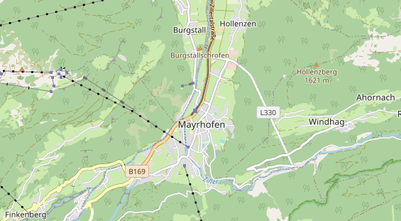 Mountainbike-Hotel auf Karte