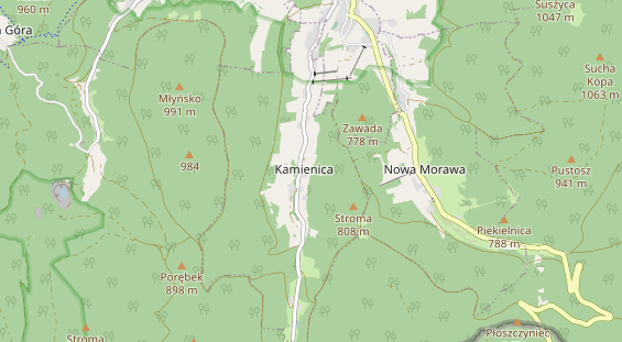 Mountainbike-Hotel auf Karte