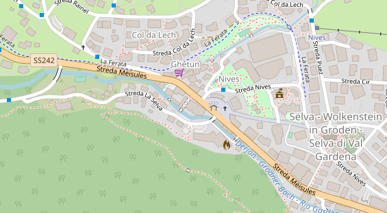 Mountainbike-Hotel auf Satellitenbild