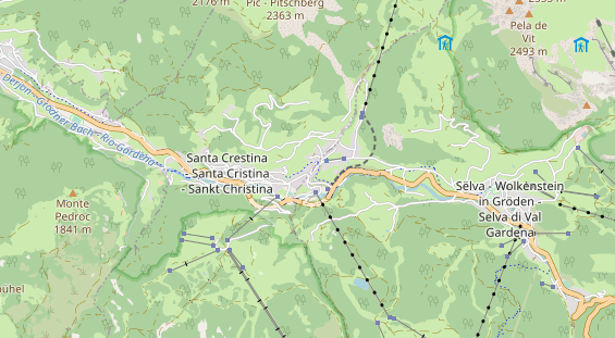 Mountainbike-Hotel auf Karte