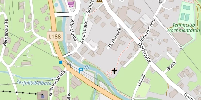 Mountainbike-Hotel auf Satellitenbild