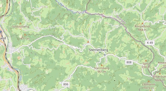 Mountainbike-Hotel auf Karte