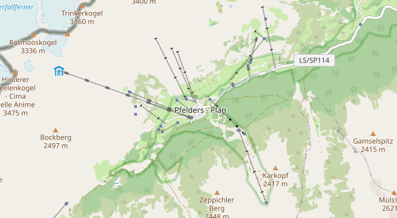 Mountainbike-Hotel auf Karte