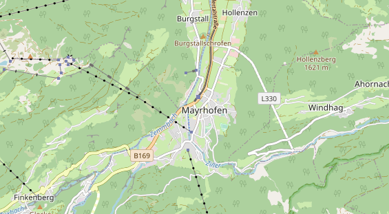 Mountainbike-Hotel auf Karte