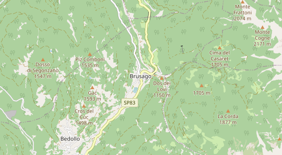 Mountainbike-Hotel auf Karte