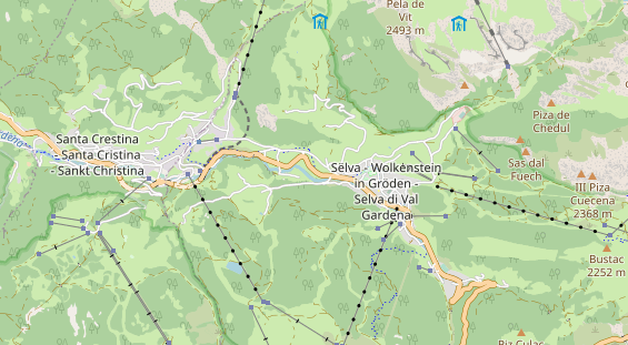 Mountainbike-Hotel auf Karte