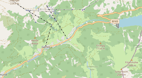 Mountainbike-Hotel auf Karte