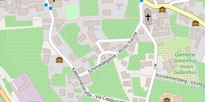 Mountainbike-Hotel auf Satellitenbild