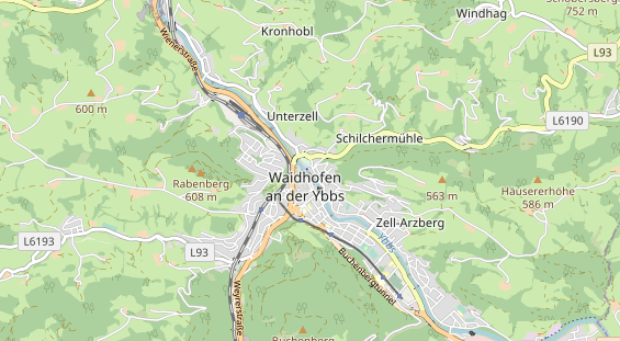 Mountainbike-Hotel auf Karte