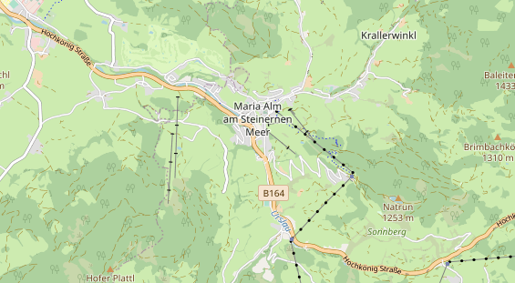 Mountainbike-Hotel auf Karte