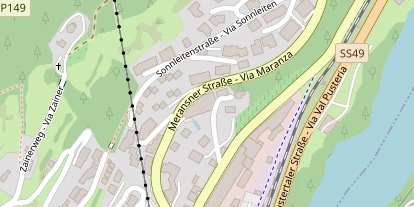 Mountainbike-Hotel auf Satellitenbild