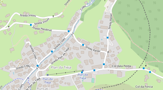 Mountainbike-Hotel auf Satellitenbild