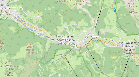 Mountainbike-Hotel auf Karte