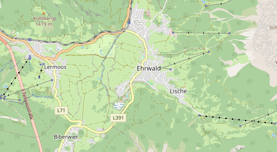 Mountainbike-Hotel auf Karte