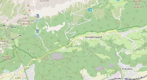 Mountainbike-Hotel auf Karte