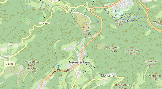 Mountainbike-Hotel auf Karte