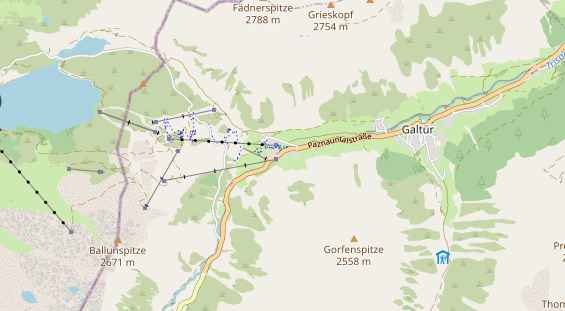 Mountainbike-Hotel auf Karte