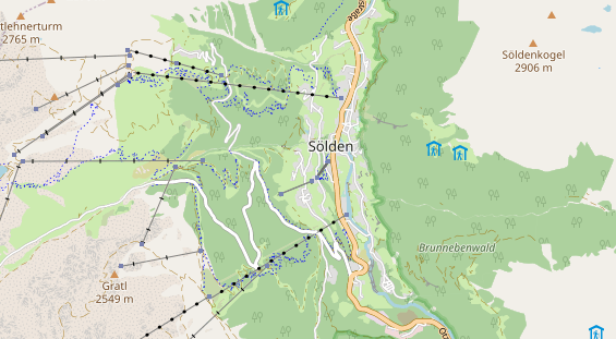Mountainbike-Hotel auf Karte