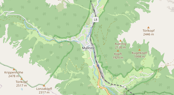 Mountainbike-Hotel auf Karte