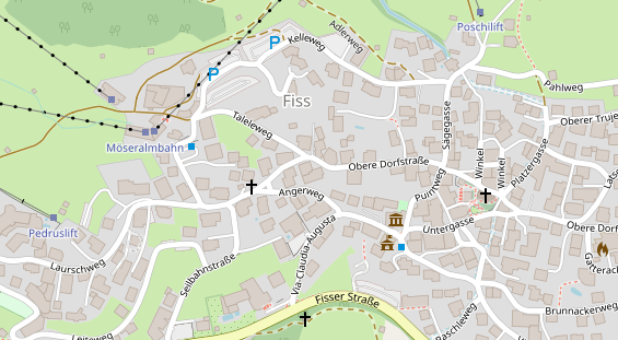 Mountainbike-Hotel auf Satellitenbild