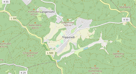 Mountainbike-Hotel auf Karte