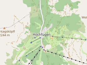Mountainbike-Hotel auf Karte