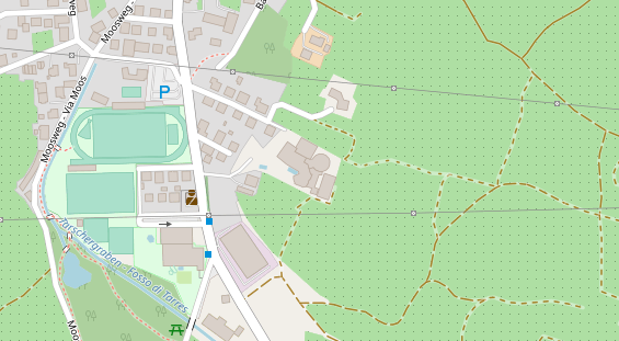 Mountainbike-Hotel auf Satellitenbild