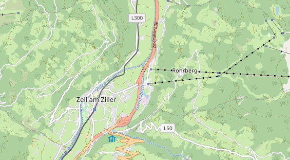 Mountainbike-Hotel auf Karte