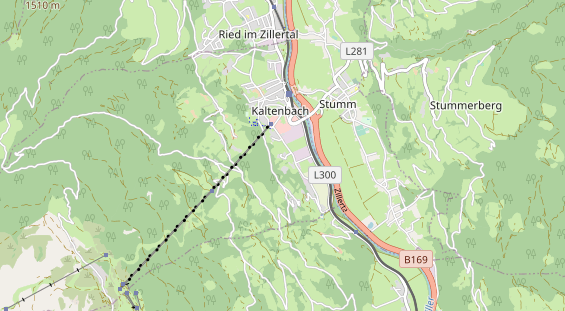 Mountainbike-Hotel auf Karte