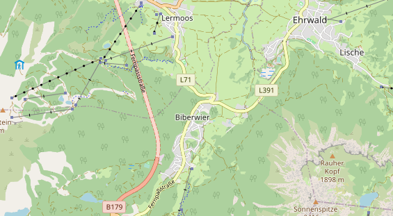 Mountainbike-Hotel auf Karte