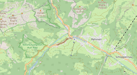 Mountainbike-Hotel auf Karte