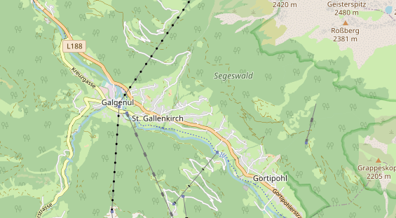 Mountainbike-Hotel auf Karte