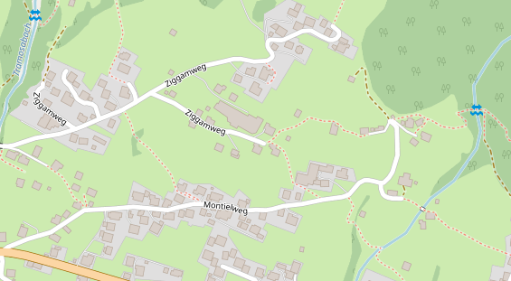 Mountainbike-Hotel auf Satellitenbild