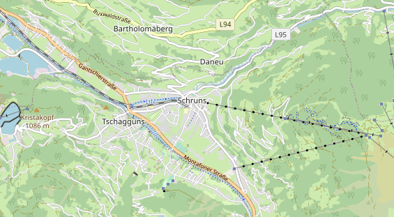 Mountainbike-Hotel auf Karte