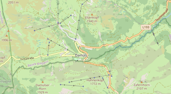 Mountainbike-Hotel auf Karte
