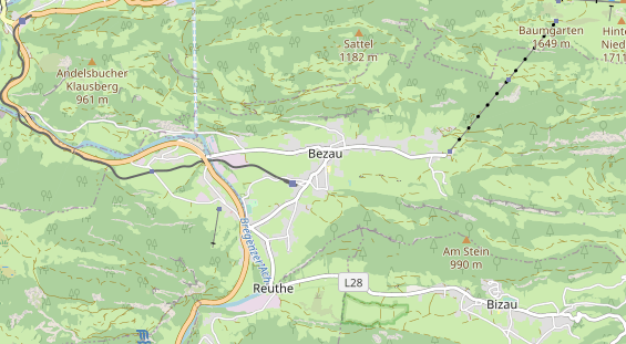 Mountainbike-Hotel auf Karte