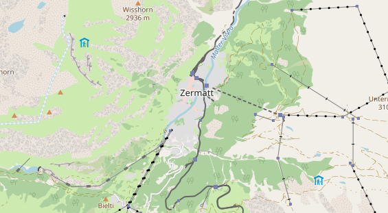 Mountainbike-Hotel auf Karte
