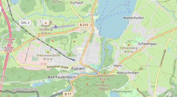 Mountainbike-Hotel auf Karte