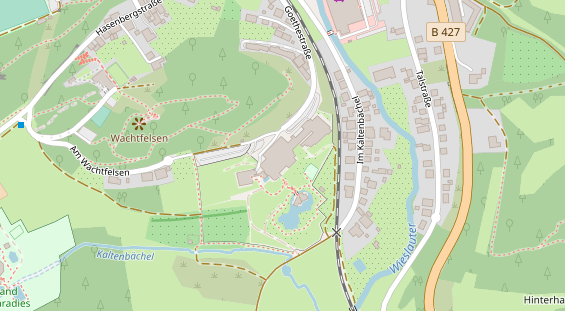 Mountainbike-Hotel auf Karte