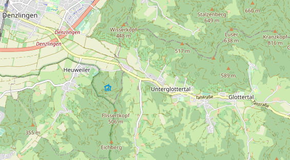 Mountainbike-Hotel auf Karte