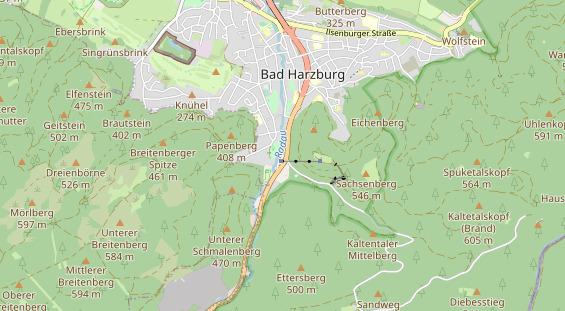 Mountainbike-Hotel auf Karte