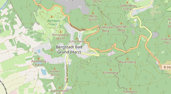 Mountainbike-Hotel auf Karte