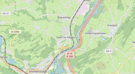 Mountainbike-Hotel auf Karte