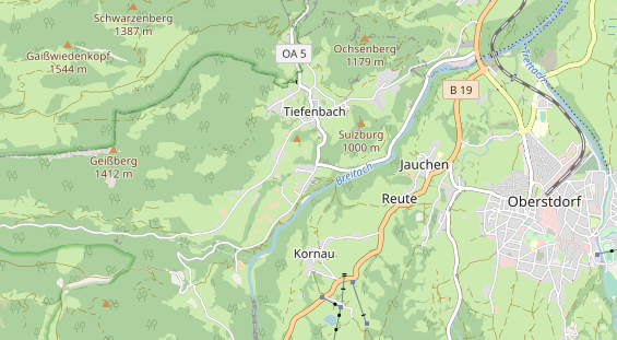 Mountainbike-Hotel auf Karte