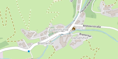 Mountainbike-Hotel auf Satellitenbild