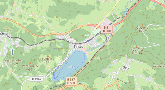 Mountainbike-Hotel auf Karte