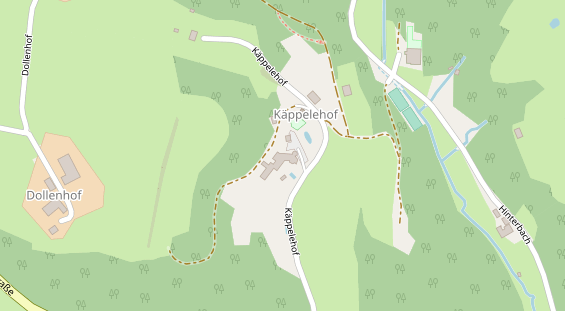 Mountainbike-Hotel auf Satellitenbild