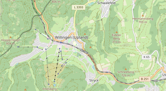 Mountainbike-Hotel auf Karte